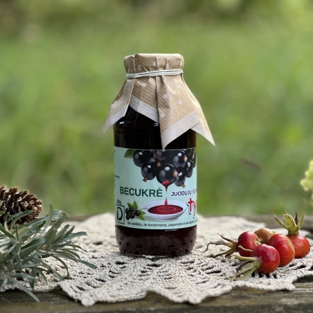 Becukrė juodųjų serbentų tyrė 300ml (Ribes