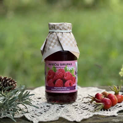 Aviečių sirupas 300ml (Rubus idaeus L.)-SIRUPAI-traku-lauku-uoga