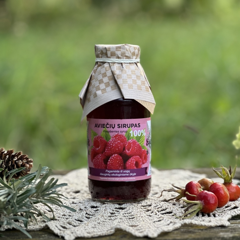 Aviečių sirupas 300ml (Rubus idaeus L.)-SIRUPAI-traku-lauku-uoga