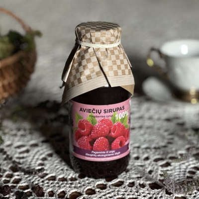 Aviečių sirupas 300ml (Rubus idaeus L.)-SIRUPAI-traku-lauku-uoga